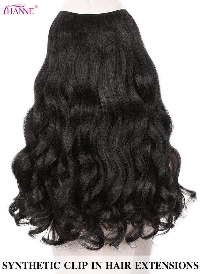 HANNE Yaki Curly Clip In Hair Extensions 8 Pcs Black 18 Inch Hair Pieces for Women Clip Ins Clip on Hair Extensions for Women (8PC-1B, 18-Inch) - Image 2